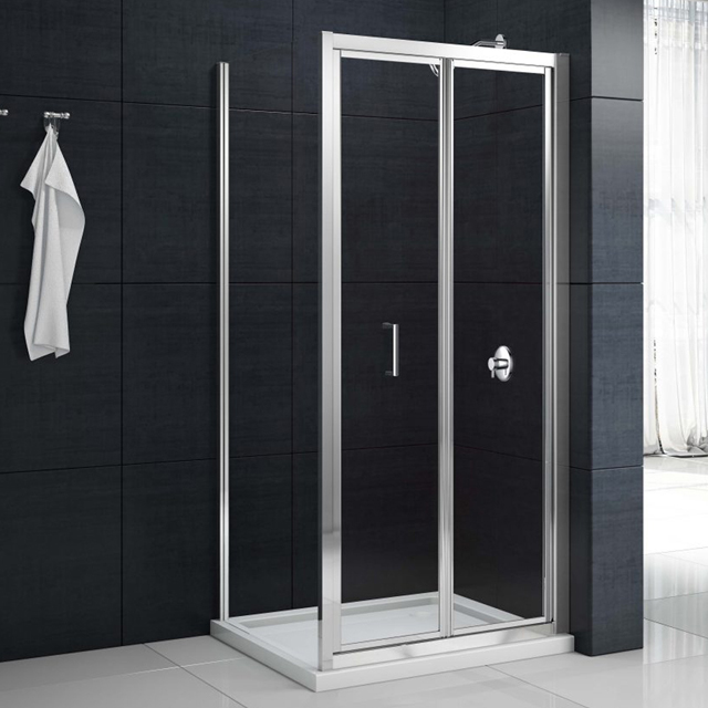 Picture of a shower with bi-fold door