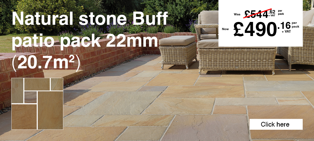 Natural Stone Buff Patio Pack 22mm
