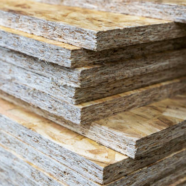 Picture of stack of OSB boards