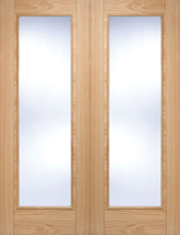 78x36 PAIRS OAK PREFINISHED VANCOUVER WITH CLEAR GLASS  