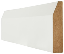 18X146 WHITE WRAPPED CHAMFERED SKIRTING (4X3M LENGTHS) 