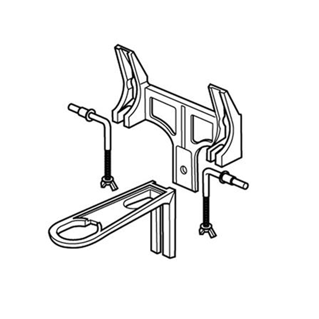 A drawing of a bracket for a basin
