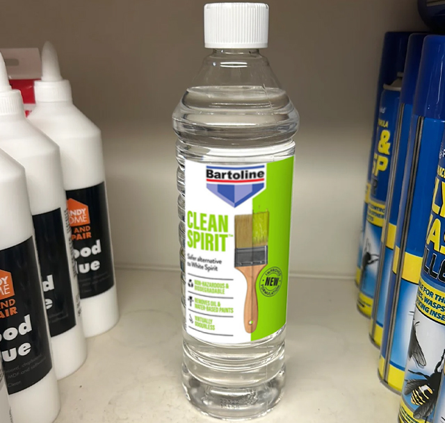 Picture of a bottle of cleaning spirit