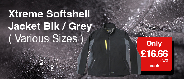 Xtreme Softshell Jacket Black/Grey (Various Sizes). Only £19.99 including VAT