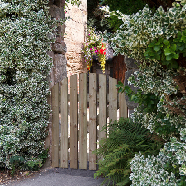 A picture of a wooden garden gate