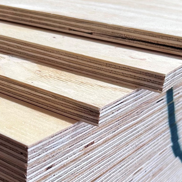 Picture of a stack of plywood