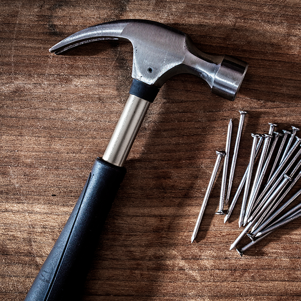 Picture of a hammer and nails