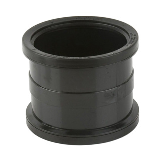 BLACK 110MM SOIL PIPE CONNECTOR BS406B DOUBLE SOCKET