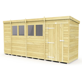 4FT X 14FT PENT SHED  