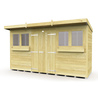 4FT X 12FT PENT SUMMER SHED  12X4PSSFF