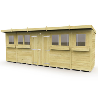 4FT X 20FT PENT SUMMER SHED  20X4PSSFF