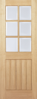 78X27 OAK MEXICANO 6 LIGHT WITH CLEAR BEV GLASS 