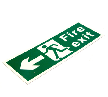 PHOTOLUMINESCENT FIRE SAFETY SIGNAGE PP.03L FIRE EXIT LEFT ARROW 400x150