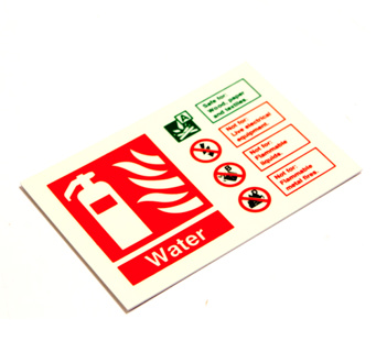 PHOTOLUMINESCENT FIRE SAFETY SIGNAGE PP.53Y EXTINGUISHER ID-WATER 150x100