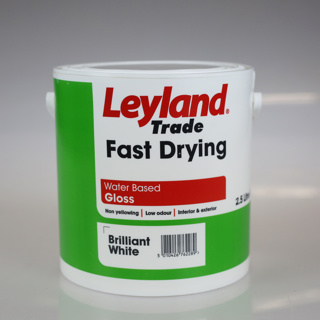 LEYLAND PAINT FAST DRY GLOSS BRILLIANT WHITE 2.5LTR