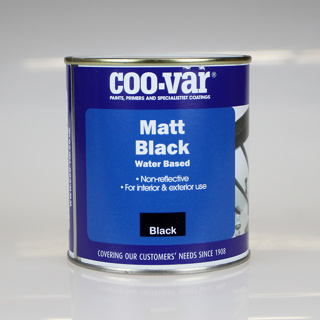 COOVAR PAINT MATT BLACK WATER BASED 500ML 361/W463/3/C