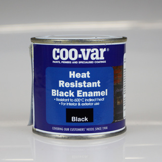 COOVAR PAINT HEAT RESISTANT BLACK ENAMEL 250ML 