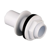 OVERFLOW STRAIGHT COMPRESSION SOCKET TANK CONNECTOR WHITE W150