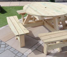 8 SEATER PICNIC TABLE TREATED ( UN ASSEMBLED)  2 BOXES PER KIT 