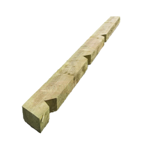 TIMBER NOTCHED POST TREATED BROWN 75MMX125MMX2400MM - (3 X V NOTCHES SPLAYED TOP)