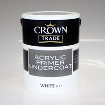 CROWN TRADE PAINT ACRYLIC PRIMER UNDERCOAT WHITE 5L 5024174
