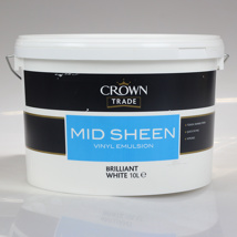 CROWN TRADE PAINT VINYL MID SHEEN BRILLIANT WHITE 10L 5068181