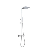PURE BAR SHOWER SQUARE HEAD  WITH DRENCHER AND SLIDING HANDSET